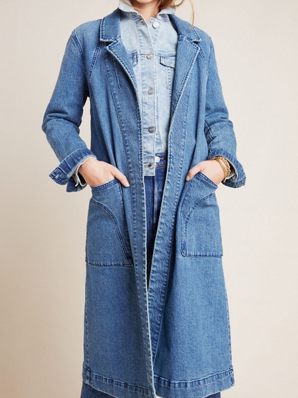 Anthropologie Peggy Denim Duster Jacket